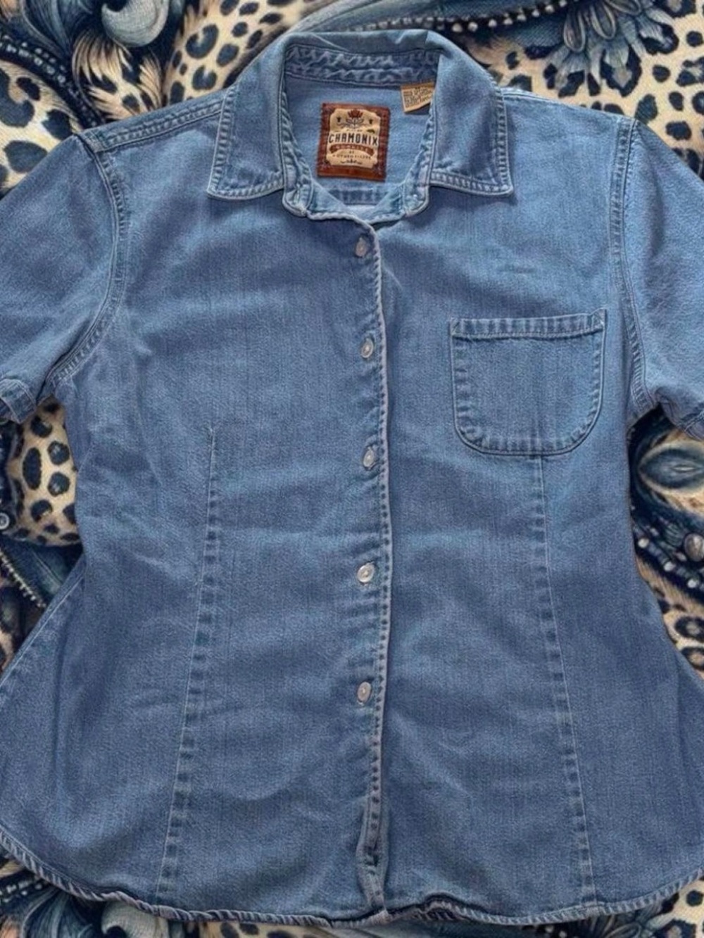 Chamonix Women's Light Blue Denim Button-Down Shirt